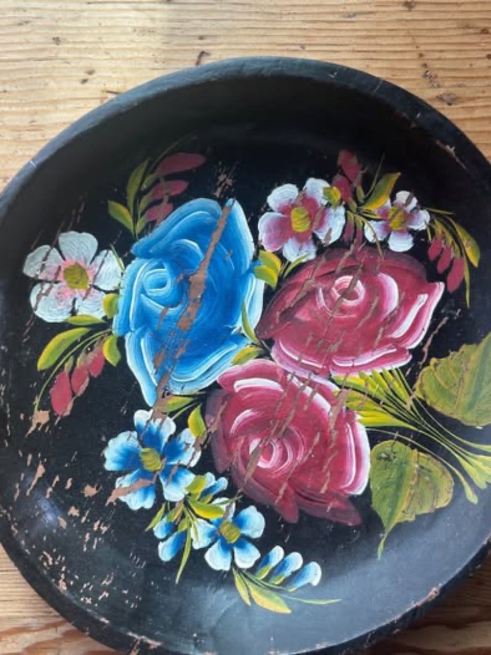 Vintage Mexican Folk Art "Batea" Tray